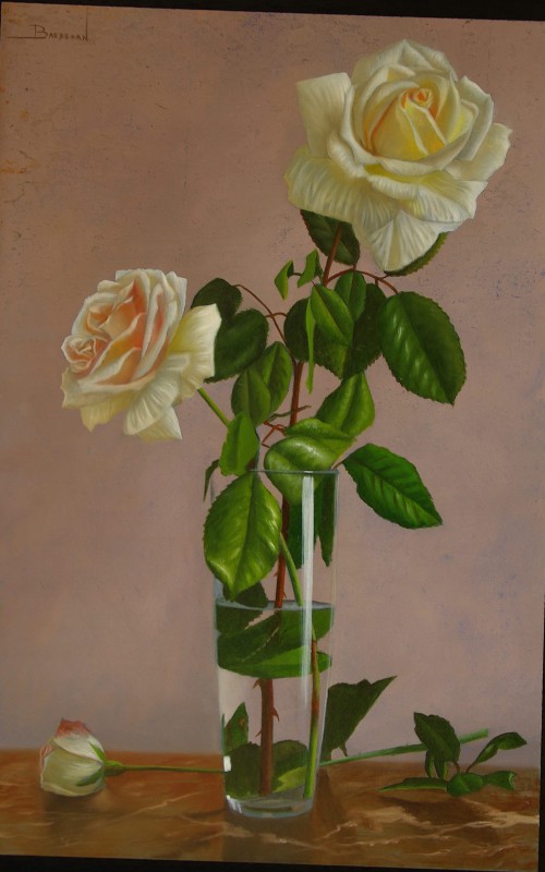 José Antonio Díaz Barberán - rosas sobre marmol 30x20